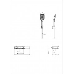 Смеситель для ванны с душем и термостатом WONZON & WOGHAND Shelf, Черный матовый (WW-B2551-MB)