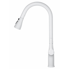 Смеситель для кухни с выдвижным изливом WONZON & WOGHAND, Белый матовый (WW-AE54123-MW)