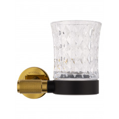 Стакан для зубных щеток с держателем WONZON & WOGHAND MAJESTIC, Черный/Золото (WW-9221)