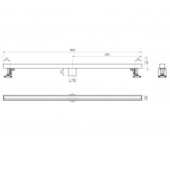 Душевой трап 90 см WONZON & WOGHAND, Темный графит (WW-65409M-GM)