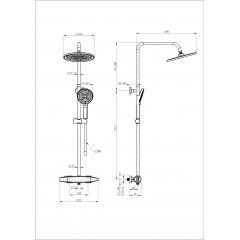 Душевая система с термостатом WONZON & WOGHAND NEO, Черный матовый (WW-B3035-A1-MB)