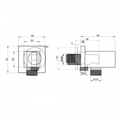 Шланговое подключение с держателем WONZON & WOGHAND, Брашированный никель (WW-HZ2319-BN)