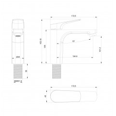 Смеситель для раковины WONZON & WOGHAND, Брашированное золото (WW-A40492-BG)