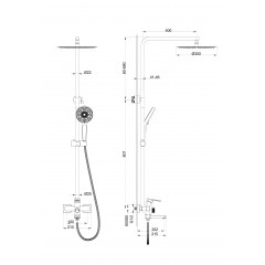 Душевая система WONZON & WOGHAND FRAME, Брашированное золото (WW-88739010-BG)