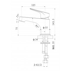 Смеситель для раковины WONZON & WOGHAND BALANCE, Хром (WW-051101-CR)
