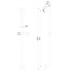 Душевая штанга WONZON & WOGHAND, Хром (WW-SL05-CR)