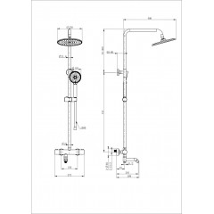 Душевая система с термостатом WONZON & WOGHAND INN 4, Хром (WW-B3047-A1-CR)