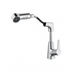 Смеситель для раковины с выдвижным изливом WONZON & WOGHAND, Хром (WW-121B108-CR)