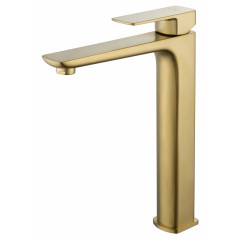 Смеситель для раковины высокий WONZON & WOGHAND EDGE, Брашированное золото (WW-88239003- BG)