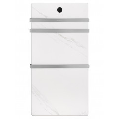 Полотенцесушитель электрический с каменной плитой Белый мрамор WONZON & WOGHAND STUTTGART, Брашированный никель (WW-A503-BR)