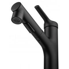 Смеситель для раковины с выдвижным изливом WONZON & WOGHAND, Черный матовый (WW-A40862-MB)