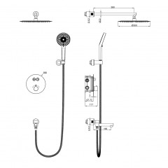 Душевая система с тремостатом WONZON & WOGHAND STICK, Розовое золото (WW-88929010-RG)