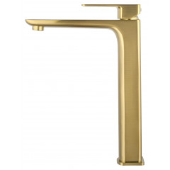 Смеситель для раковины высокий WONZON & WOGHAND EDGE, Брашированное золото (WW-88239003- BG)