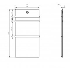 Полотенцесушитель электрический с каменной плитой Белый мрамор WONZON & WOGHAND STUTTGART, Брашированный никель (WW-A503-BR)