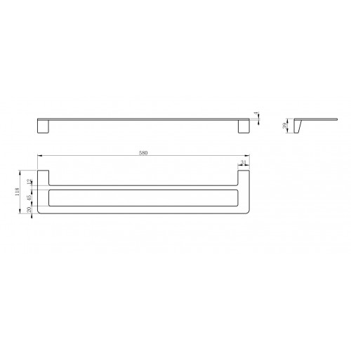Полотенцедержатель двойной WONZON & WOGHAND, Хром (WW-V2102-CR)