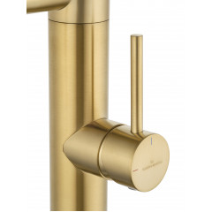 Смеситель для кухни с гибким изливом и подключением фильтра WONZON & WOGHAND, Брашированное золото (WW-88458007-BG)