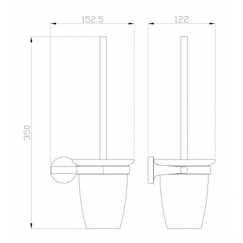 Туалетный ершик в комплекте WONZON & WOGHAND SIMPLE, Брашированное золото (WW-6529-BG)