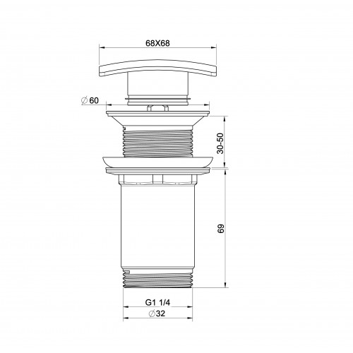 Донный клапан для раковины 1 1/4 WONZON & WOGHAND, Белый матовый (WW-88SS08-MW)