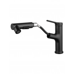 Смеситель для раковины с выдвижным изливом WONZON & WOGHAND, Черный матовый (WW-A40862-MB)