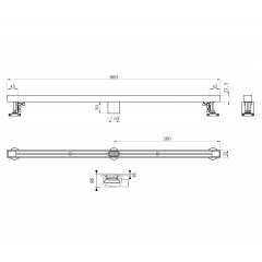 Душевой трап 60 см WONZON & WOGHAND, Брашированное золото (WW-65406T-BG)