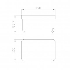 Держатель для туалетной бумаги с полкой WONZON & WOGHAND FLAT, Хром (WW-9736)