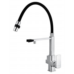 Смеситель для кухни с гибким изливом и подключением фильтра WONZON & WOGHAND, Хром (WW-88458012-CR)