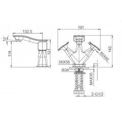 Смеситель для раковины WONZON & WOGHAND SHAKESPEARE, Хром (WW-651101-CR)