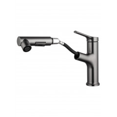 Смеситель для раковины с выдвижным изливом WONZON & WOGHAND, Темный графит (WW-A40862-BGG)