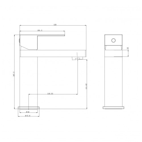 Смеситель для раковины WONZON & WOGHAND, Брашированный никель (WW-A40982-BS)