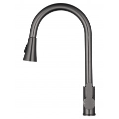 Смеситель для кухни с выдвижным изливом WONZON & WOGHAND, Темный графит (WW-121E201L-BGG)