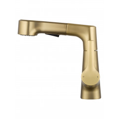 Смеситель для раковины с выдвижным изливом WONZON & WOGHAND, Брашированное золото (WW-121B108-BG)