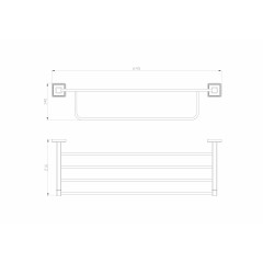 Полотенцедержатель с полкой WONZON & WOGHAND ROMA, Бронза (WW-7281)
