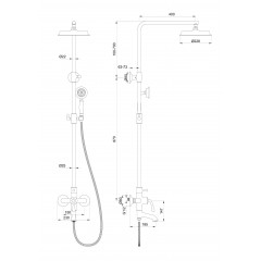 Душевая система WONZON & WOGHAND STEAM, Брашированное золото (WW-88739008-BG)