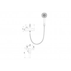 Смеситель для ванны с душем WONZON & WOGHAND FRAME, Хром (WW-88639010-CR)