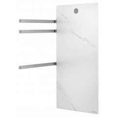 Полотенцесушитель электрический с каменной плитой Белый мрамор WONZON & WOGHAND STUTTGART, Брашированный никель (WW-A503-BR)