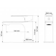 Смеситель для раковины WONZON & WOGHAND BRILLIANT, Хром (WW-88018079-CR)