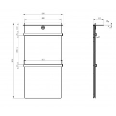 Полотенцесушитель электрический с каменной плитой Черный мрамор WONZON & WOGHAND STUTTGART, Темный графит (WW-A504-GM)