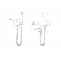 Смеситель с гигиеническим душем и термостатом встраиваемый WONZON & WOGHAND, Темный графит (WW-88829909-BGM)