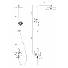 Душевая система WONZON & WOGHAND TOR, Темный графит (WW-88047073-BGM)