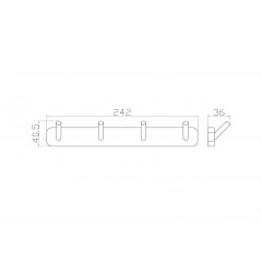 Вешалка с 4 крючками для ванной WONZON & WOGHAND STILL, Хром (WW-6645)