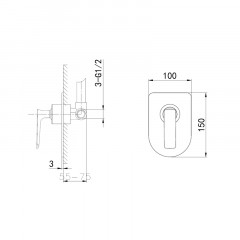 Смеситель для душа встраиваемый WONZON & WOGHAND SHARK, Хром (WW-484700-CR)