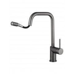 Смеситель для кухни с выдвижным изливом WONZON & WOGHAND, Темный графит (WW-6018-BGG)