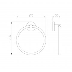 Кольцо для полотенец WONZON & WOGHAND EASY, Хром (WW-8113)