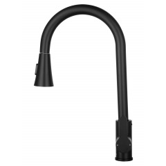 Смеситель для кухни с выдвижным изливом WONZON & WOGHAND, Черный матовый (WW-121E201L-MB)