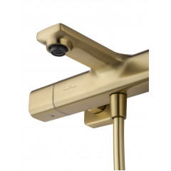 Смеситель для ванны с душевым гарнитуром и термостатом WONZON & WOGHAND SOLID, Брашированное золото (WW-C2011-A-BG)