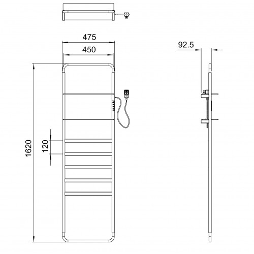 Полотенцесушитель электрический WONZON & WOGHAND DÜSSELDORF, Черный матовый (WW-A205-MB)