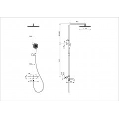Душевая система с термостатом WONZON & WOGHAND STICK, Брашированное золото (WW-88739903-BG)