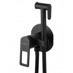 Смеситель с гигиеническим душем встраиваемый WONZON & WOGHAND FRAME, Черный матовый (WW-88829010-MB)