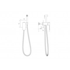 Смеситель с гигиеническим душем встраиваемый WONZON & WOGHAND EDGE, Брашированное золото (WW-88829003-BG)