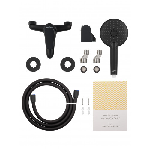 Смеситель для ванны с душем WONZON & WOGHAND ALFA, Черный матовый (WW-AE3204-MB)